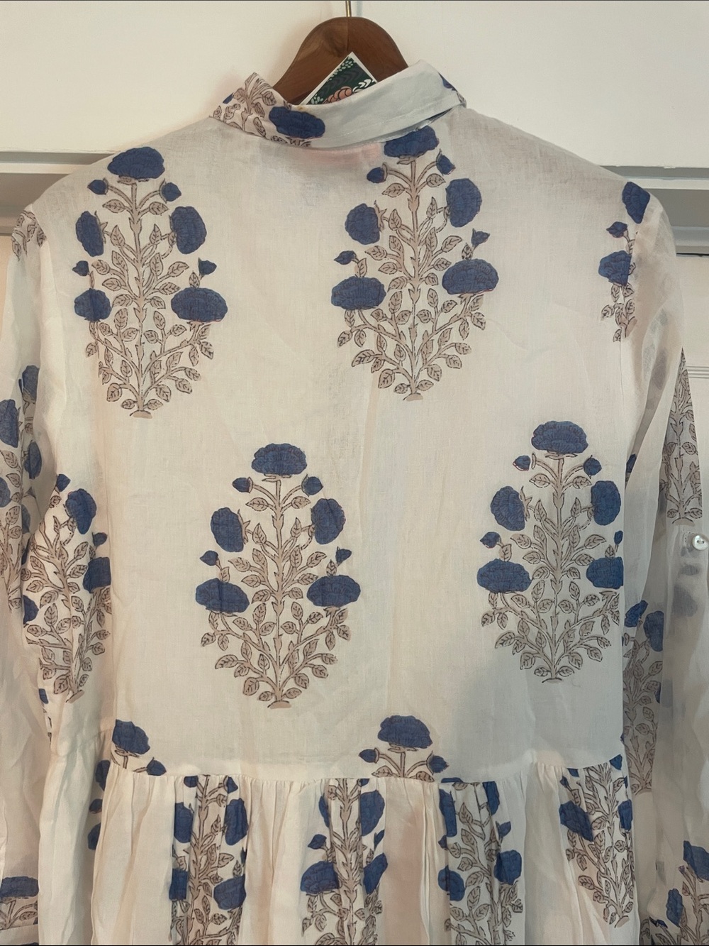 New Tuckernuck Oliphant Laguana Blue Long Sleeve Mini Shirt Dress size Large - Picture 9 of 15